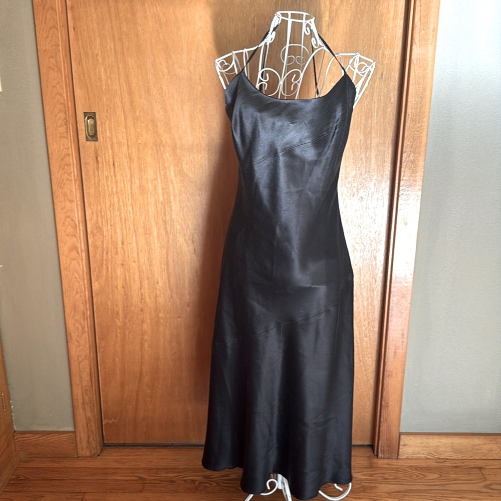 Vintage Mondi Satin Bias Cut Slip Midi Dress